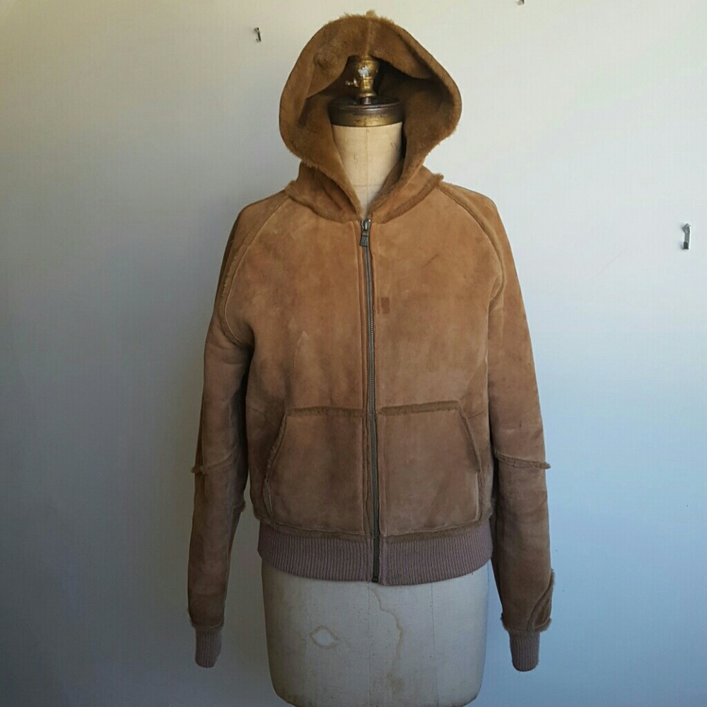 UGG Chestnut Suede Fur Lined Jacket